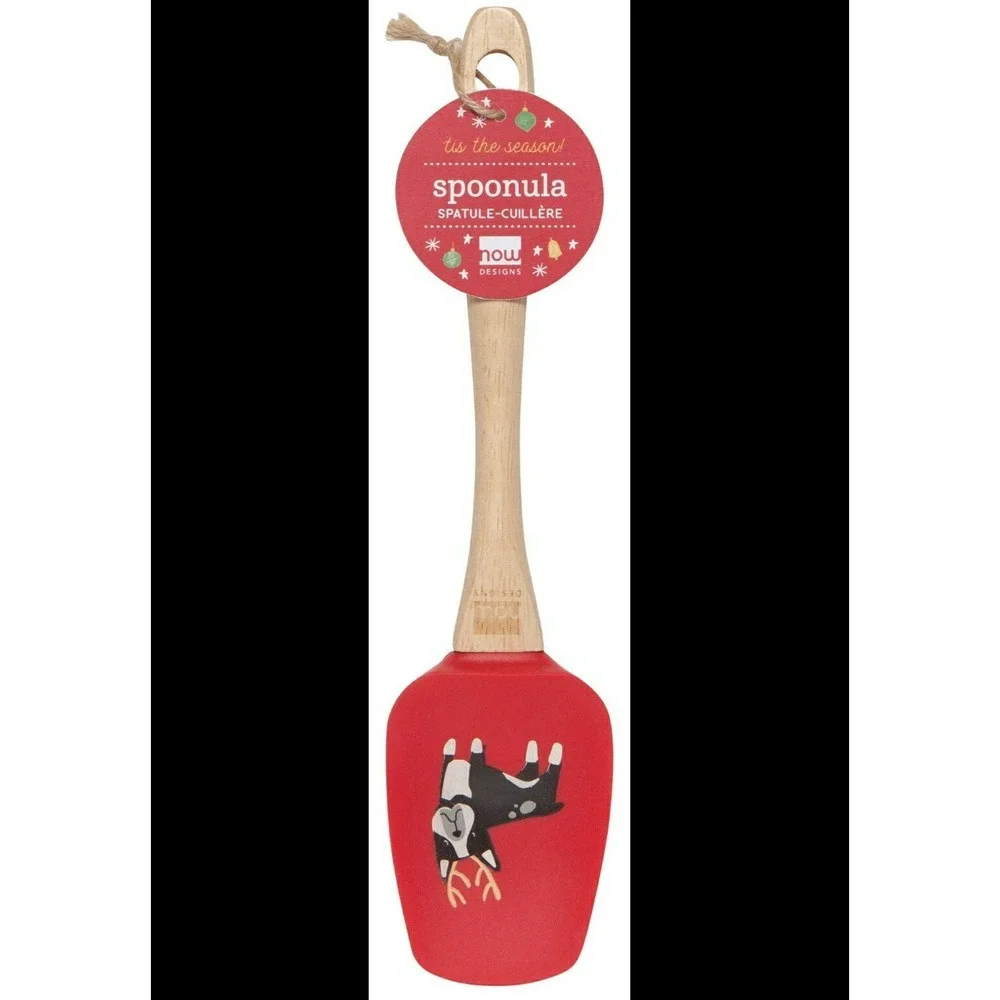 Now Designs Danica Boston Terrier‎ Dog  Christmas Silicone Spatula Spoonula NEW
